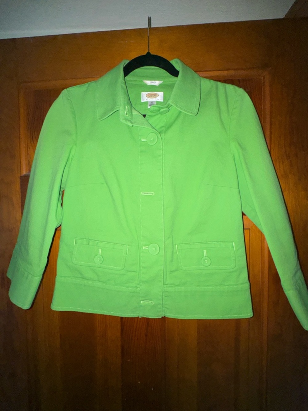 Talbots Green Button-Up Collar Jacket